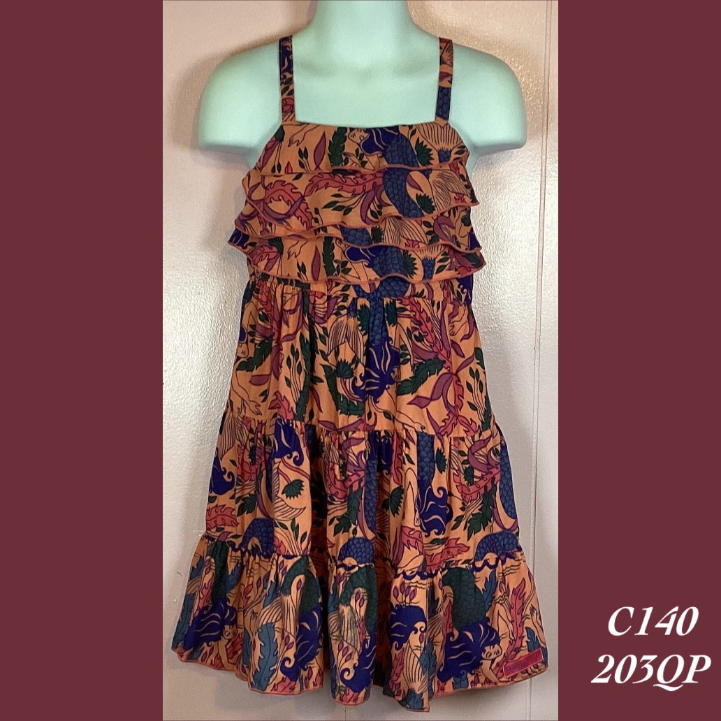 C140 - 203QP , Ruffle top tier dress