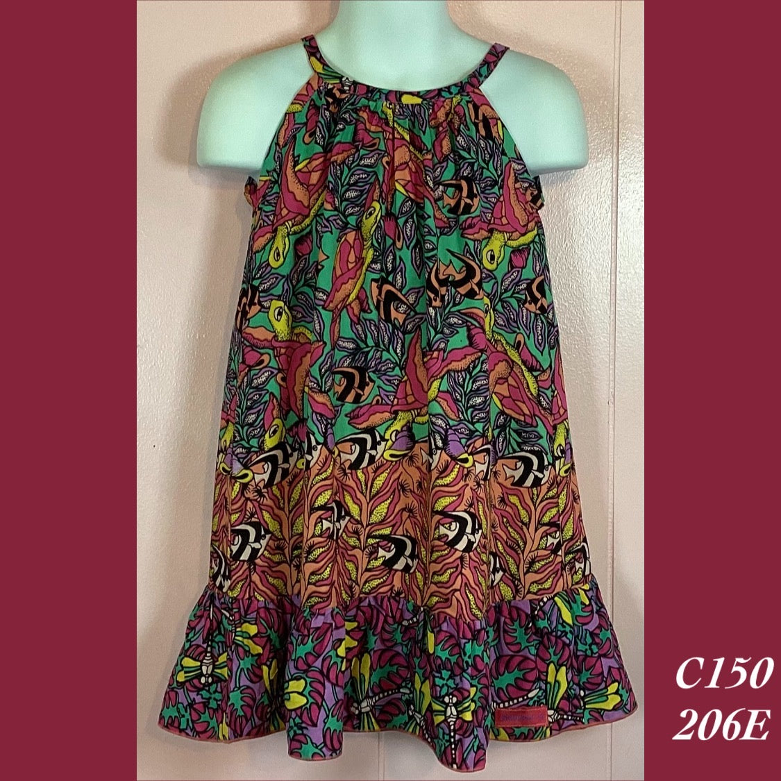 C150 - 206E , Drawstring back A Line dress