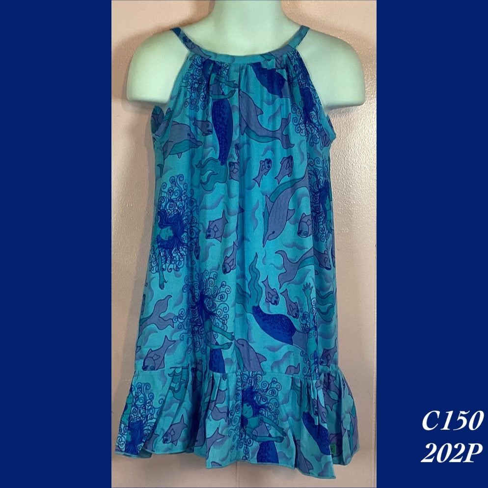 C150 - 202P , Drawstring back A Line dress