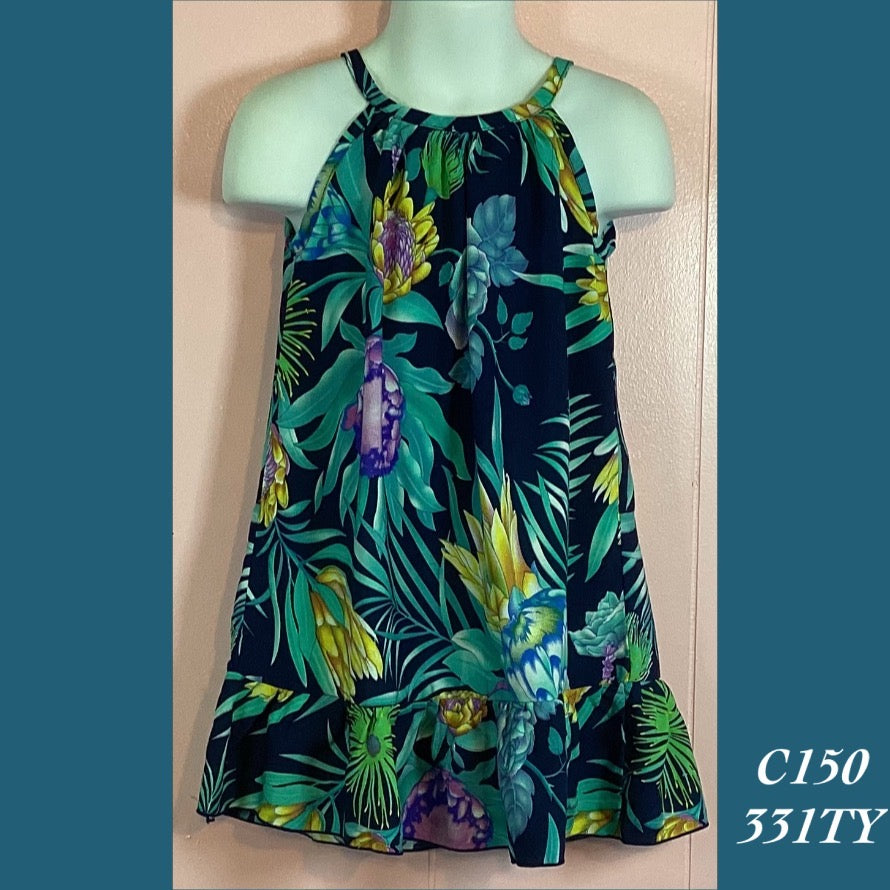 C150 - 331TY , Drawstring back A Line dress