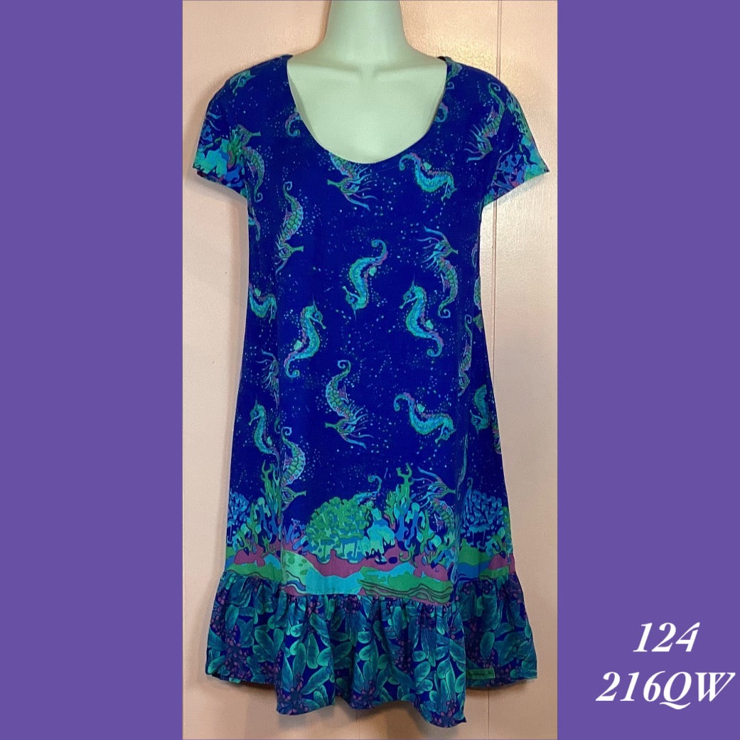 124X - 216QW , Ruffle cap sleeved dress plus size