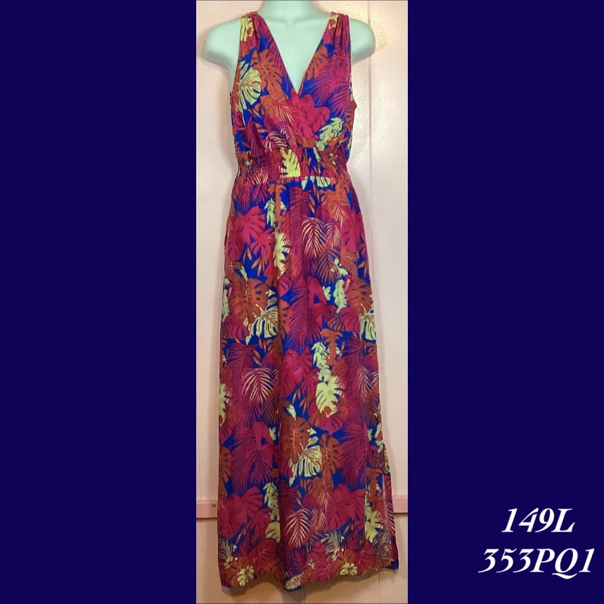 149LX - 353PQ1 , Halter back dress long with pockets plus size