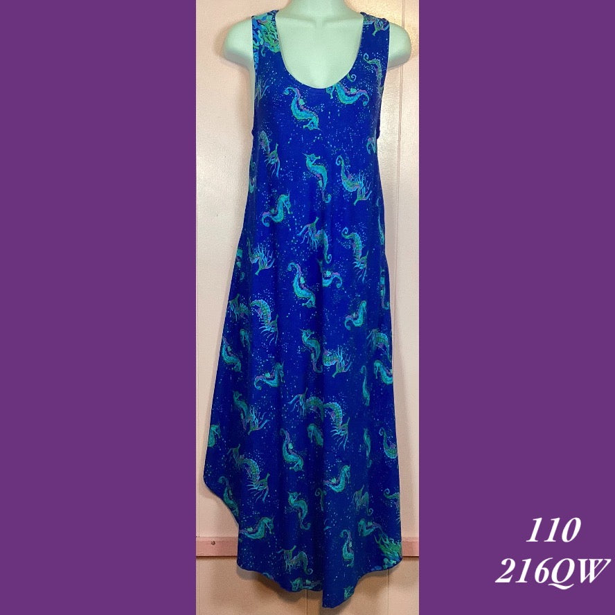 110 - 216QW , Resort Dress with pockets and scalloped hemline