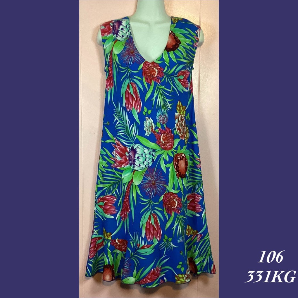 106 - 331KG , V Neck Bias Cut Dress With Ruffle