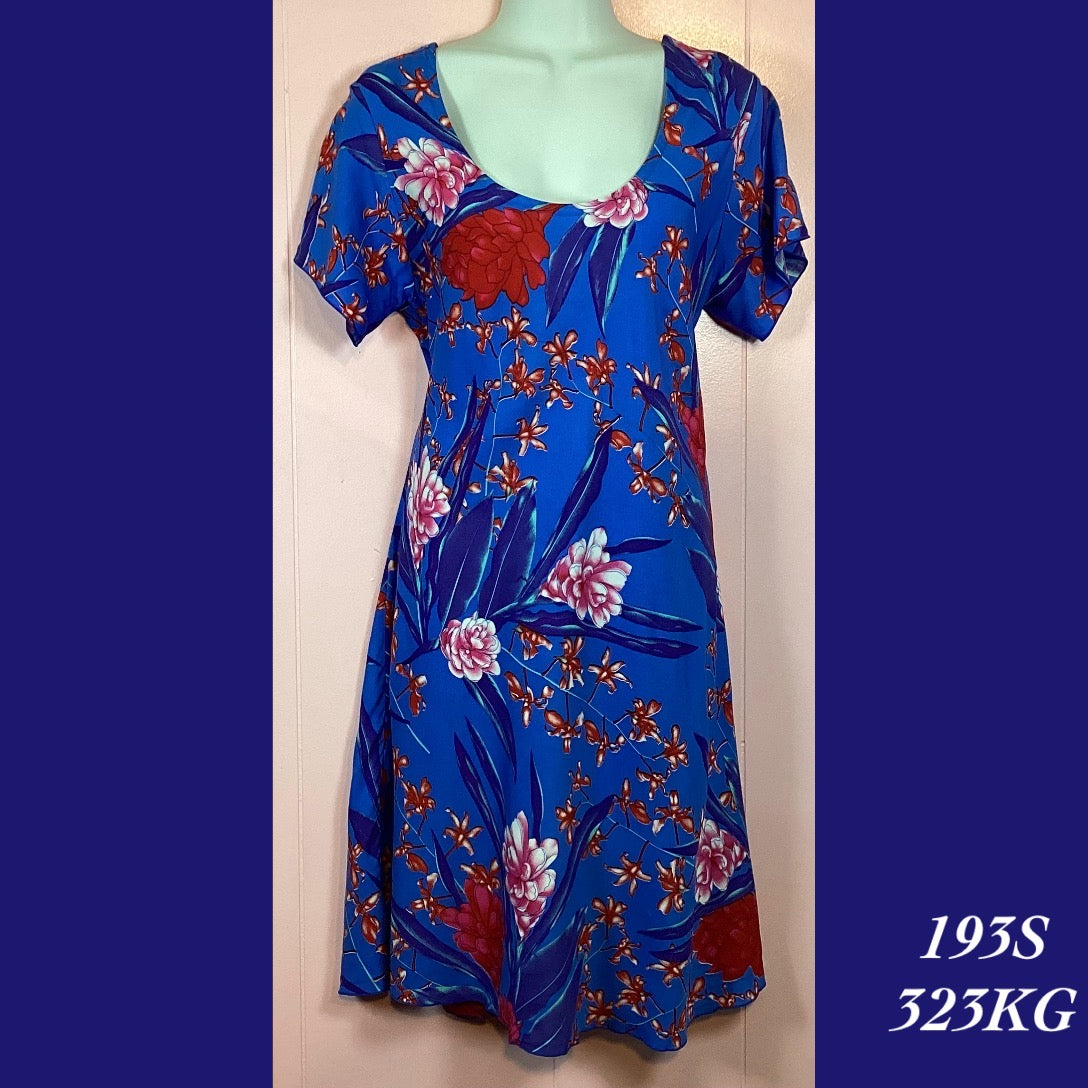 193S - 323KG , Cap sleeved bias cut dress