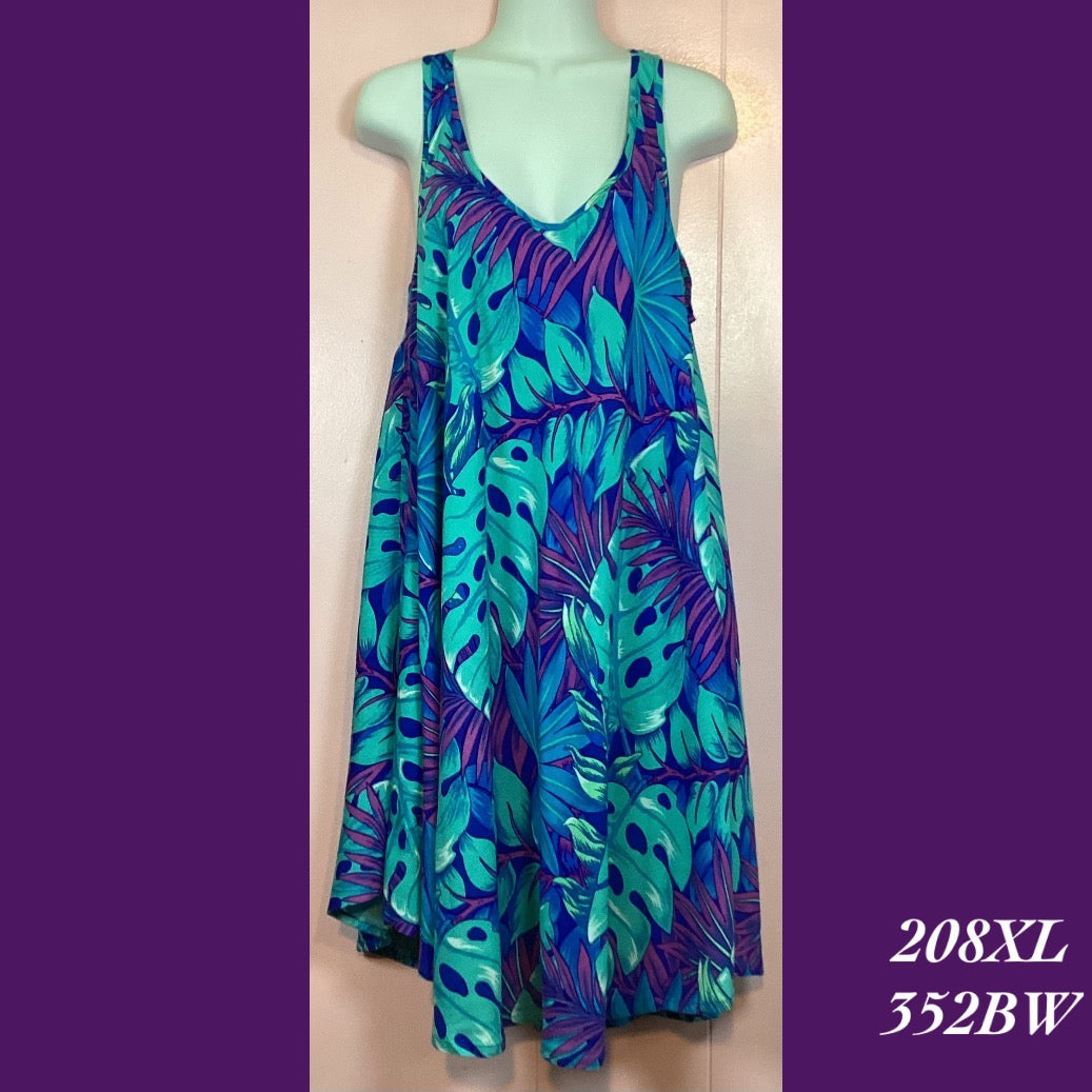 208XL - 352BW , Swing tank dress with pockets
