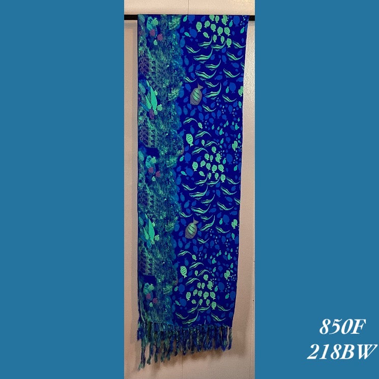 850F - 218BW , Fringed scarf