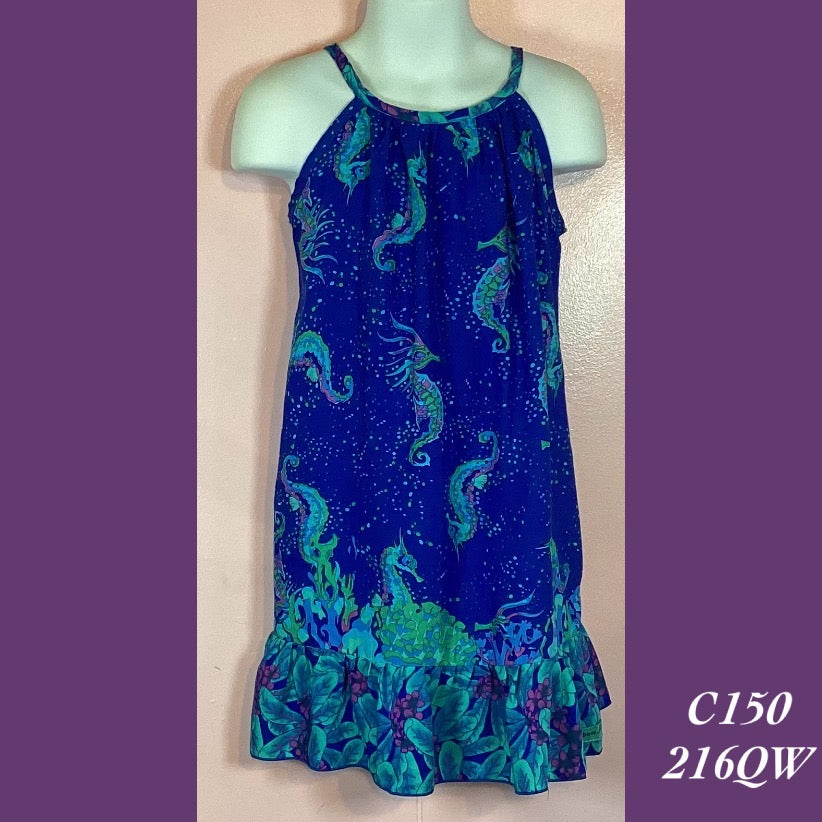 C150 - 216QW , Drawstring back A Line dress