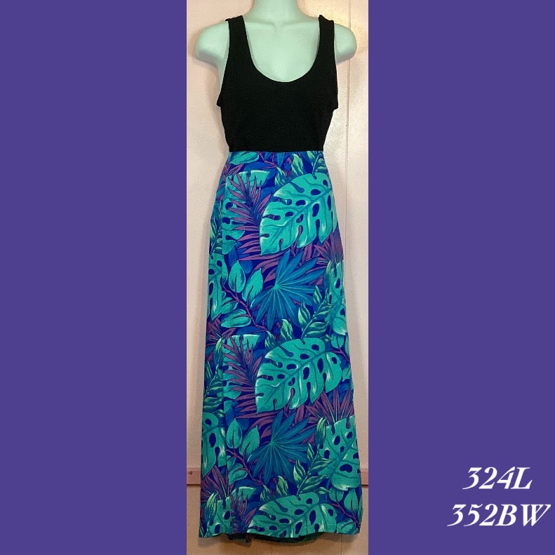 324L - 352BW , Long skirt with elastic back waist