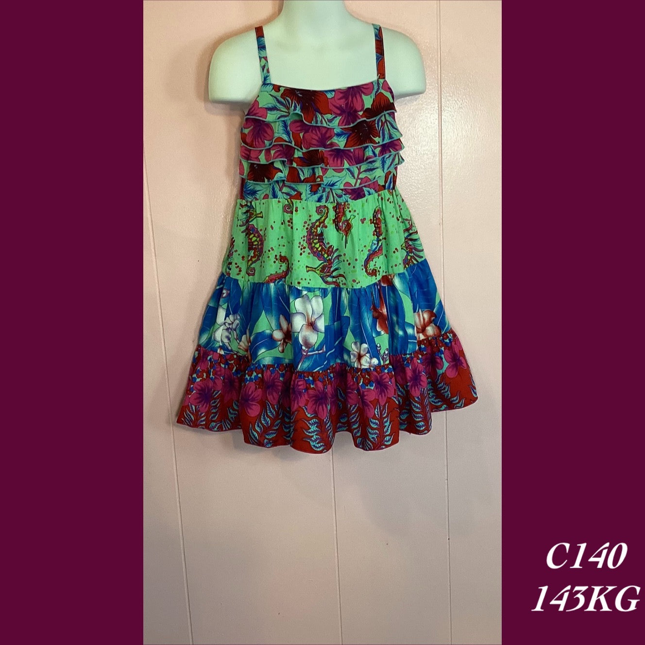 C140 - 143KG , Ruffle top tier dress