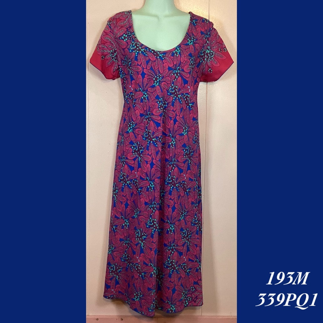 193M - 339PQ1 , Sleeved bias cut dress mid length with ruffle