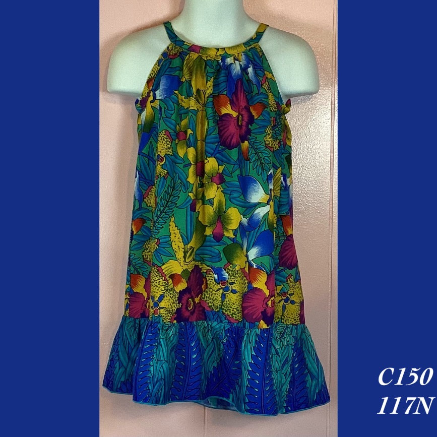 C150 - 117N , Drawstring Back A Line Dress