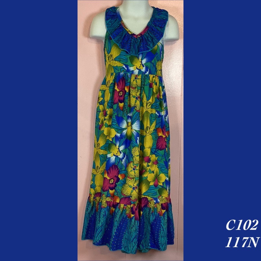 C102 - 117N , Child's halter back maxi dress