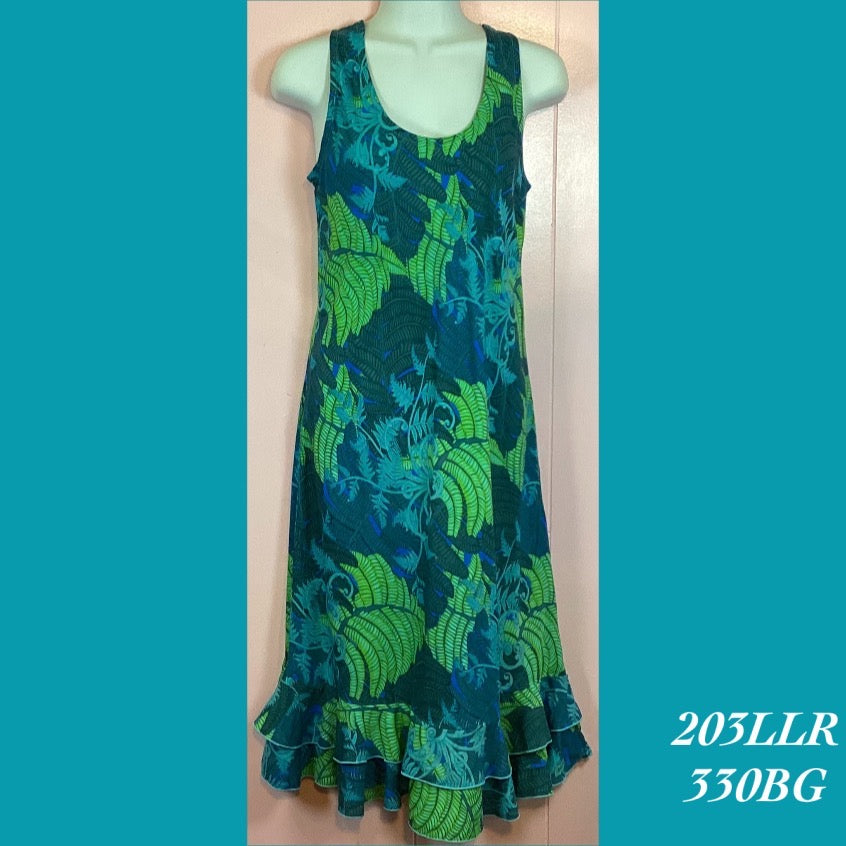 203LLR - 330BG , Tank dress with ruffle