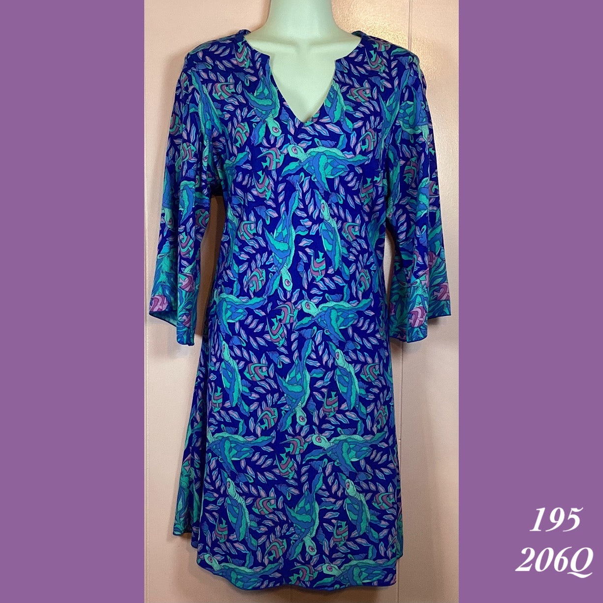 195 - 206Q , Tunic dress with 3/4 sleeve