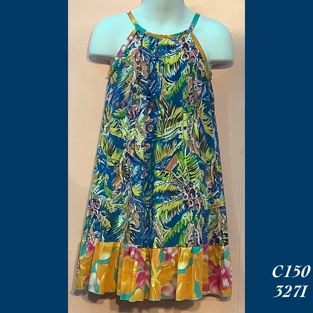 C150 - 327I , Drawstring back A Line dress