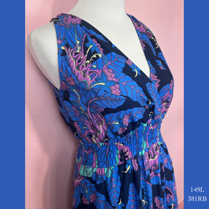149L - 381RB, Halter Back Dress Long with Pockets