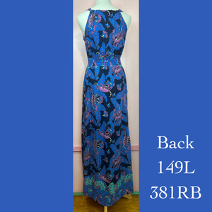 149L - 381RB, Halter Back Dress Long with Pockets