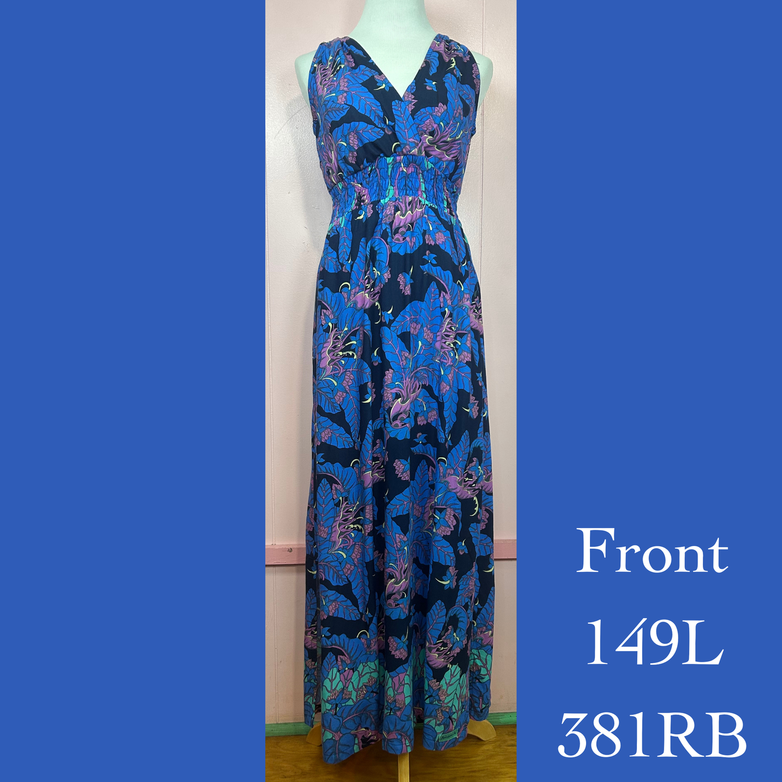 149L - 381RB, Halter Back Dress Long with Pockets