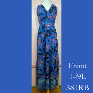 149L - 381RB, Halter Back Dress Long with Pockets