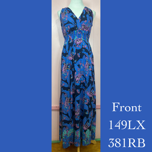 149LX - 381RB, Plus Size Halter Back Dress Long with Pockets