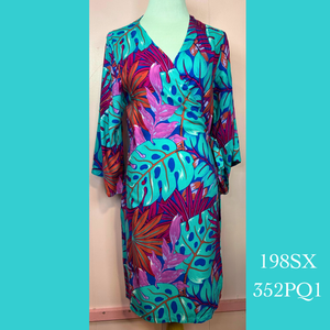 198SX- 352PQ1 , Plus Size Kimono Robe with Pockets