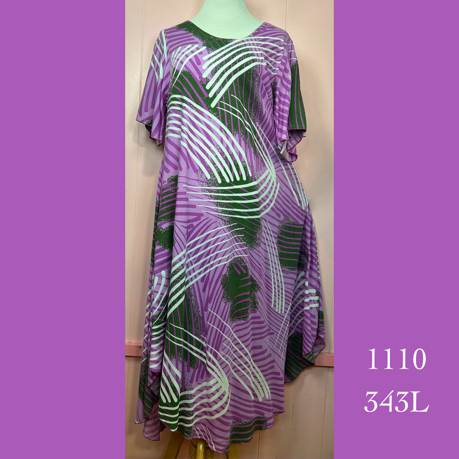 1110 - 343L, Resort Dress with Pockets, Scalloped Hemline and Sleeves