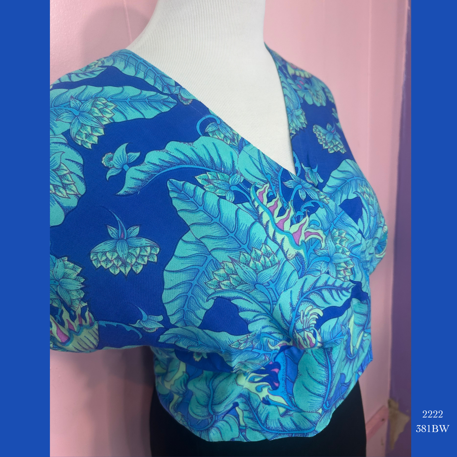 2222 - 381BW , Bell Sleeved Cross Front Top