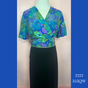 2222 - 353QW , Bell Sleeved Cross Front Top