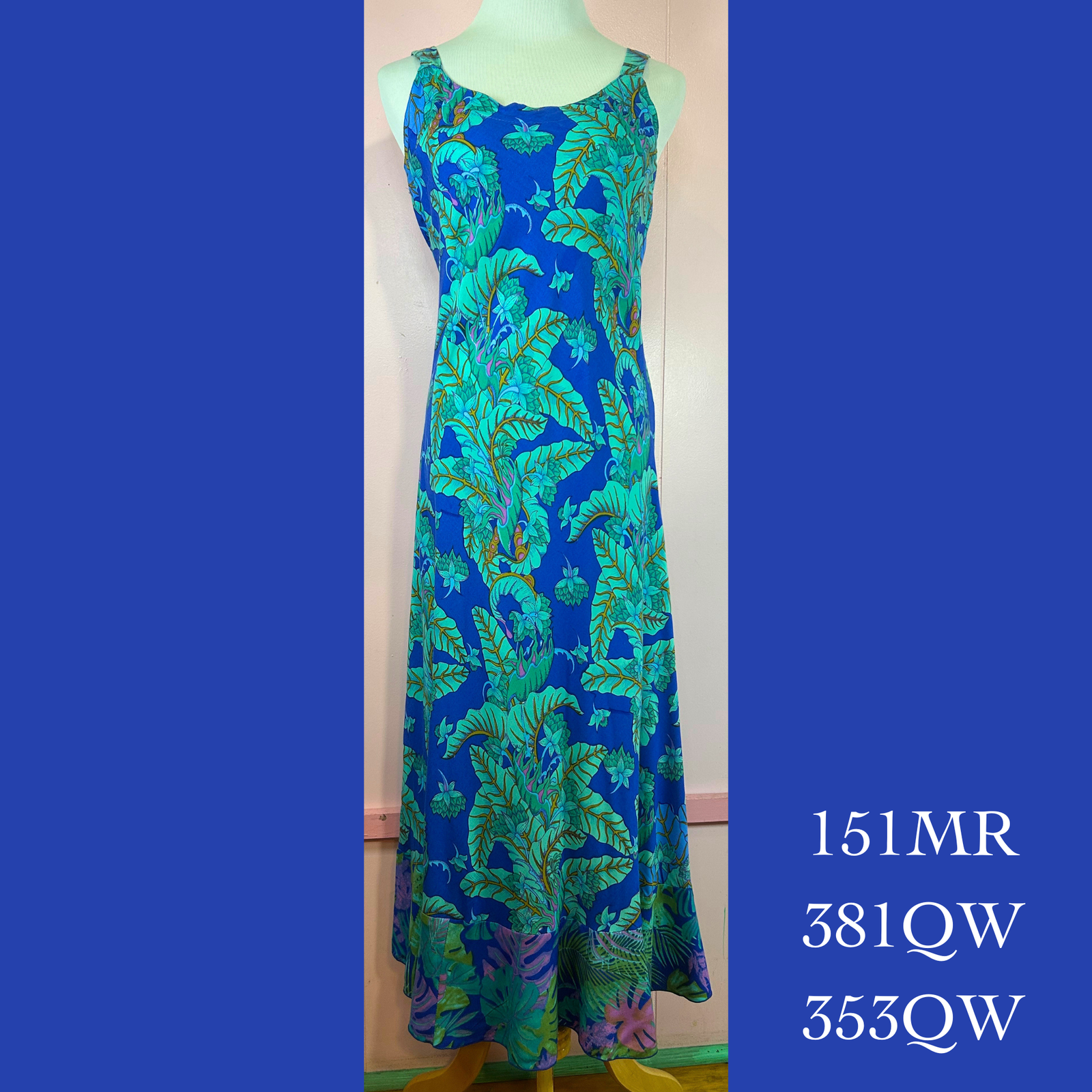 151MR - 381QW/ 353QW , Bias Strap Dress Mid Length With Ruffle