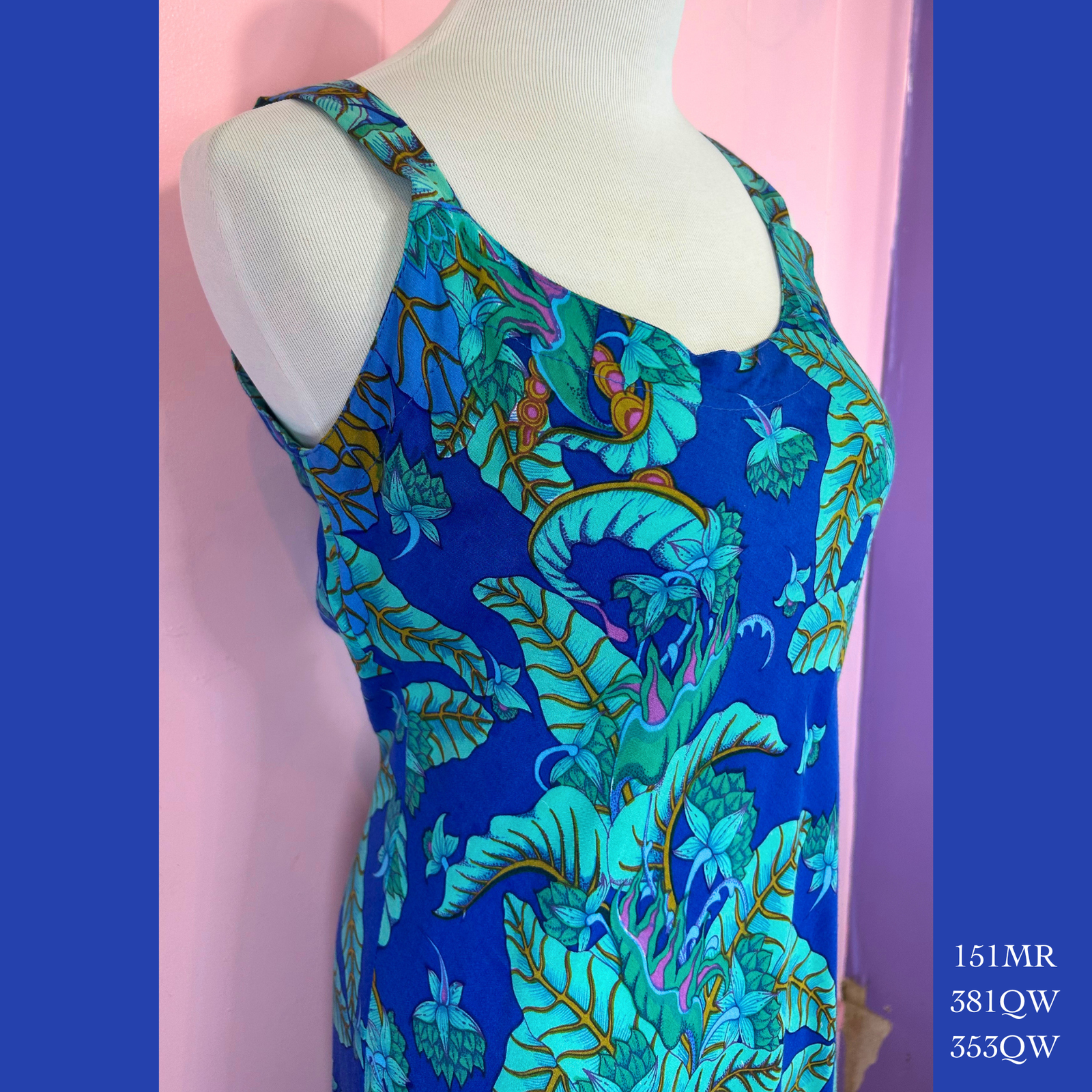 151MR - 381QW/ 353QW , Bias Strap Dress Mid Length With Ruffle
