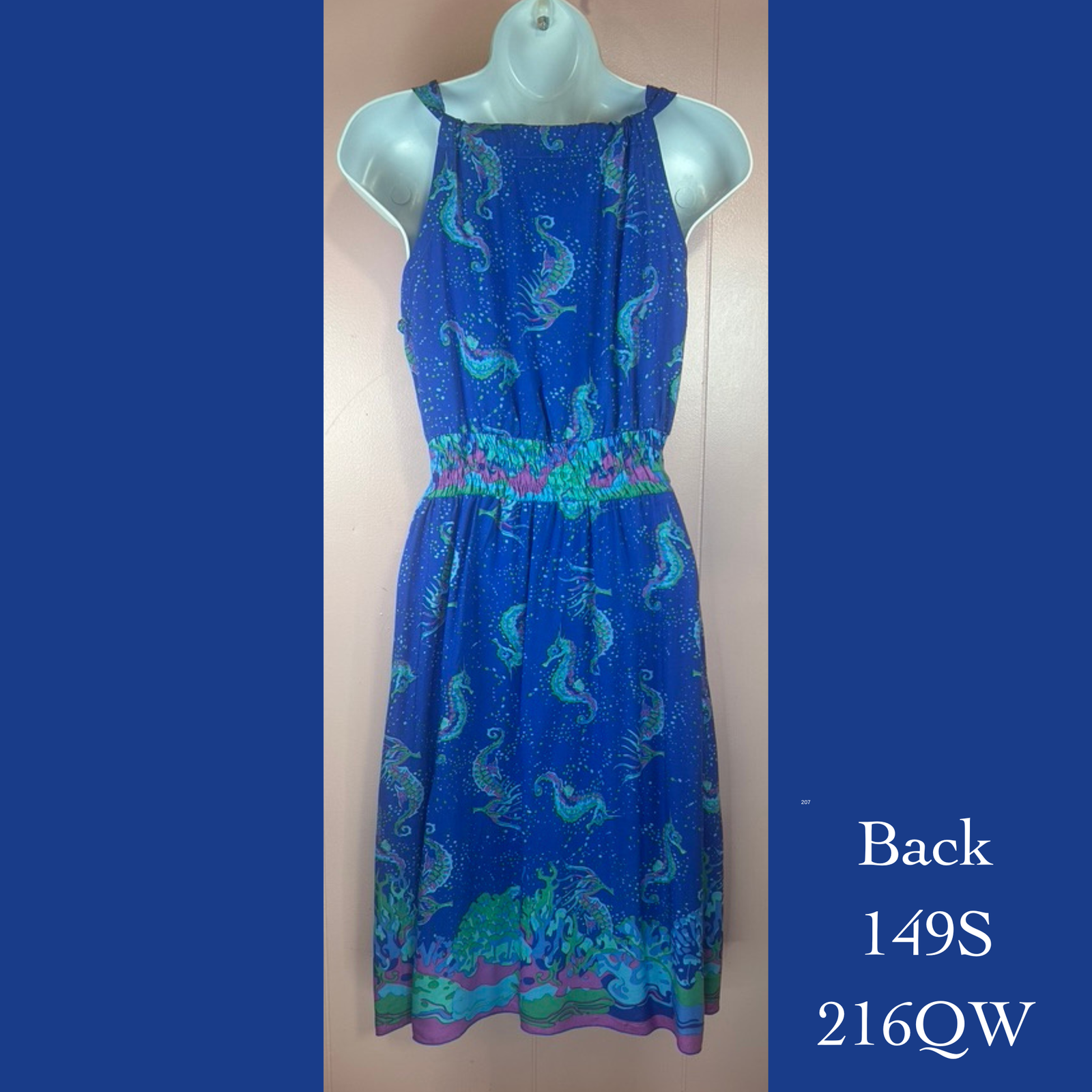 149S - 216QW , Halter back dress with pockets