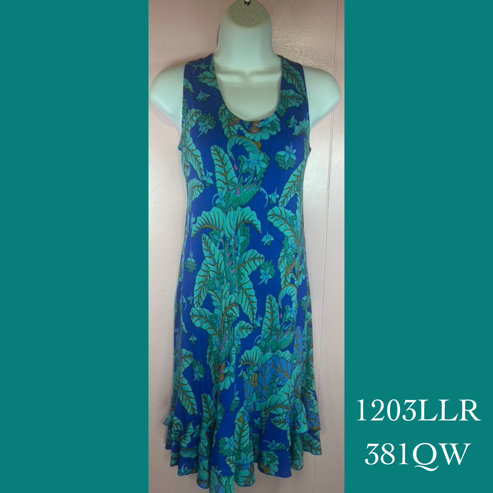 1203LLR - 381QW , Tank dress with ruffle