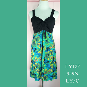 LY137S - 349N/ LY/S , Lycra top tie front dress