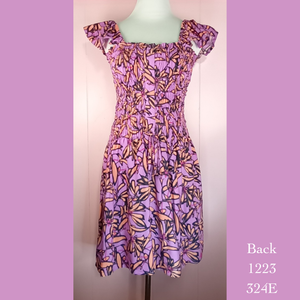 1223 - 324E , Elastic top tie dress