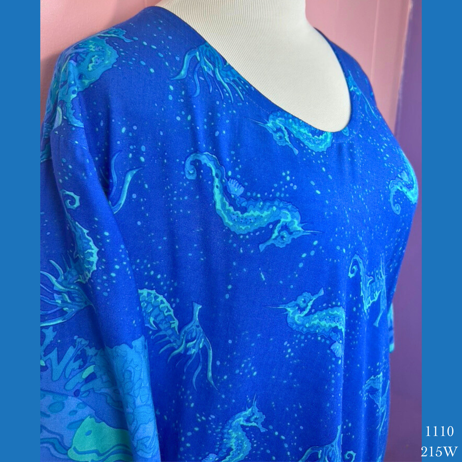 1110X - 215W , Resort Dress with pockets and scalloped hemline and sleeves Plus Size