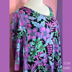 1110 - 103C , Sleeved Resort Dress with pockets and scalloped hemline