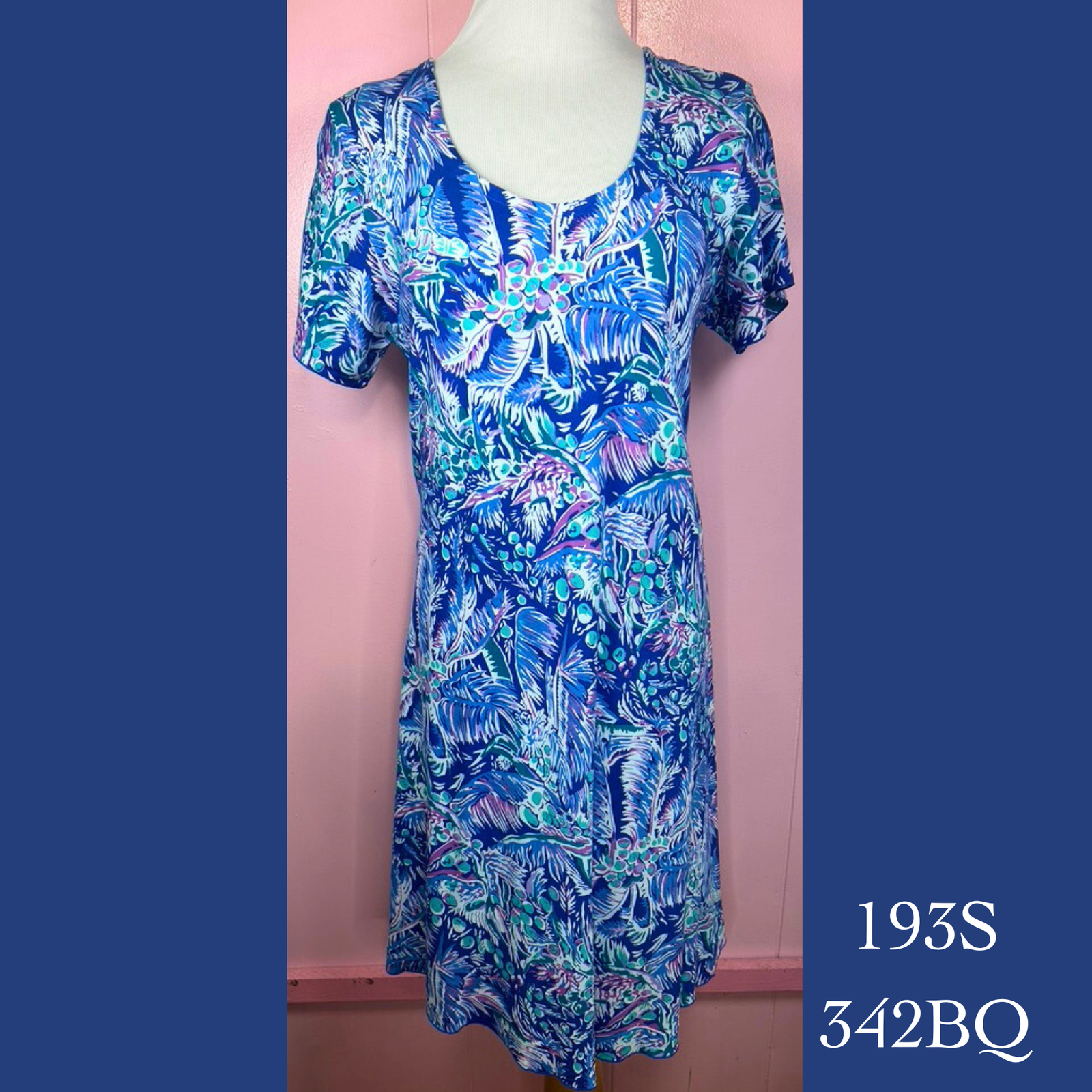 193S - 342BQ , Cap sleeved bias cut dress
