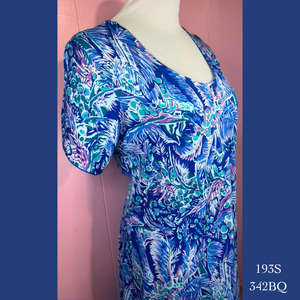 193S - 342BQ , Cap sleeved bias cut dress