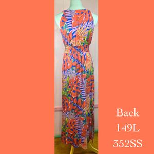 149L - 352SS, Halter back dress long with pockets