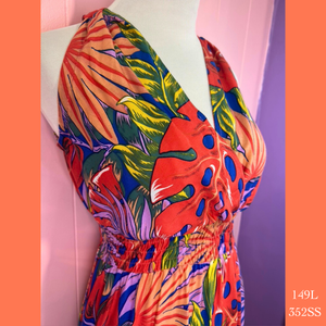 149L - 352SS, Halter back dress long with pockets