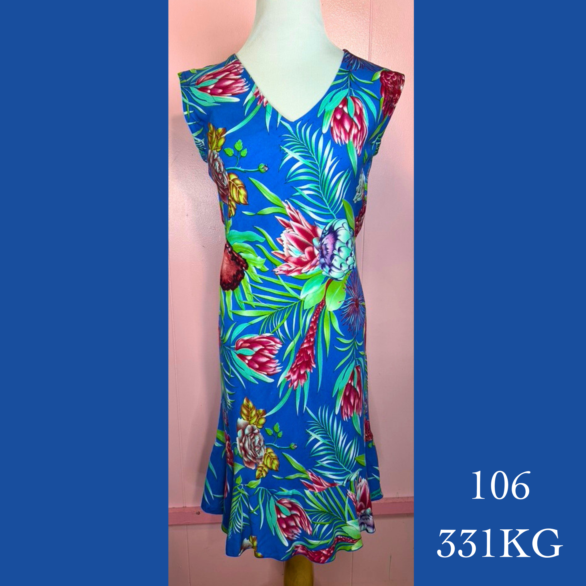 106 - 331KG , V Neck Bias Cut Dress with Ruffle M 106 - 331KG , V Neck Bias Cut Dress with Ruffle M