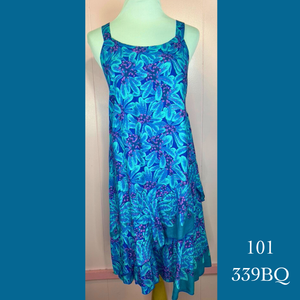 101 - 339BQ , Tier strap dress with diagonal ruffle and back smocking