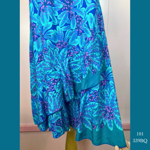 101 - 339BQ , Tier strap dress with diagonal ruffle and back smocking