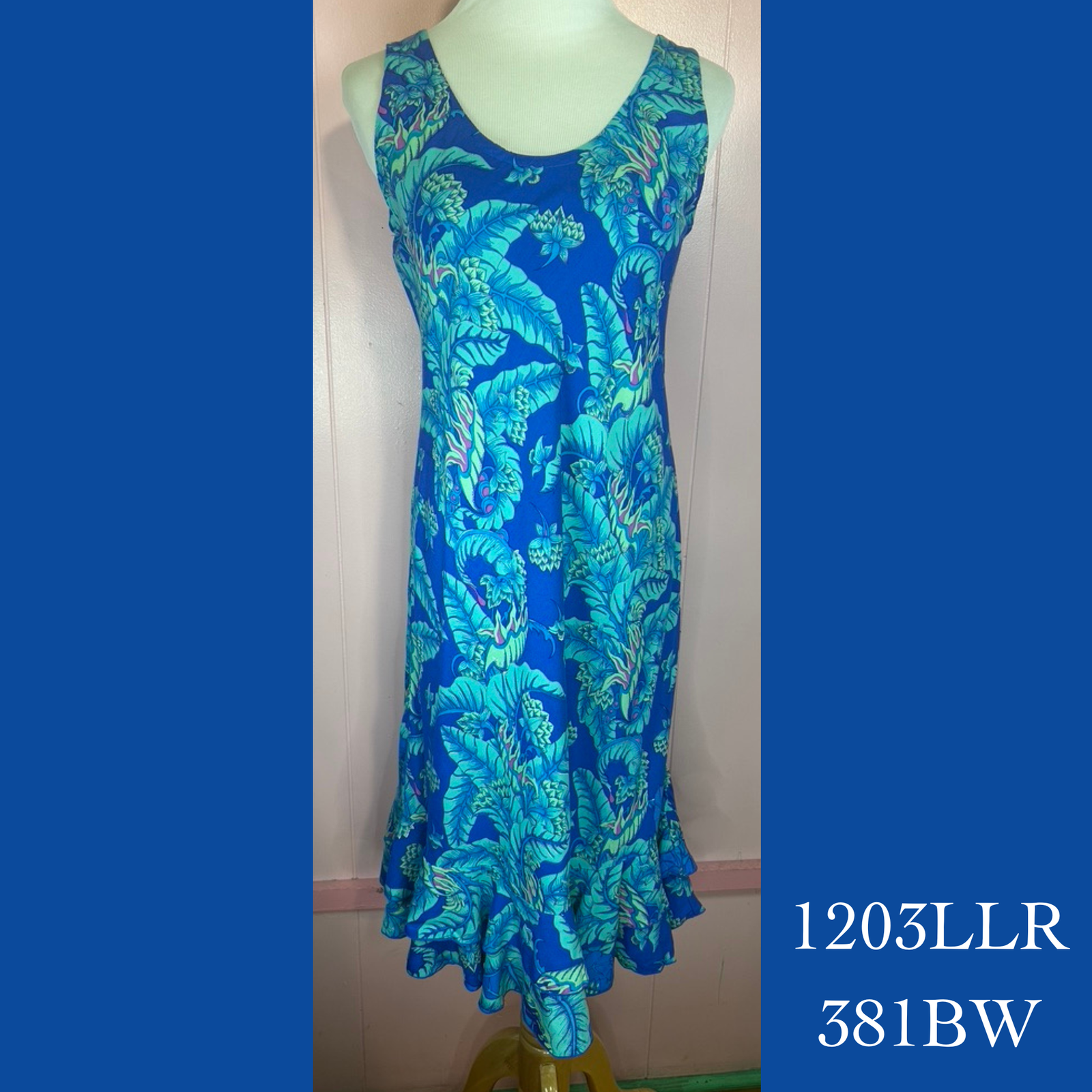 1203LLR - 381BW , Tank dress with ruffle