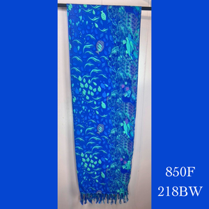 850F - 218BW , Fringed scarf