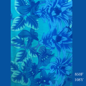 850F - 108Y , Fringed scarf floral print
