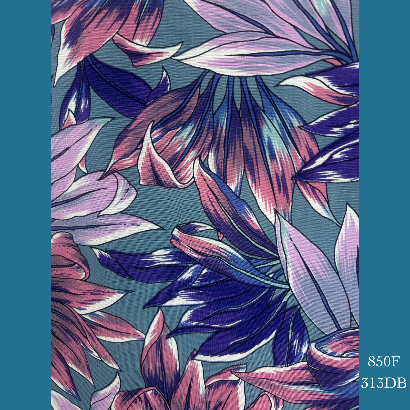 850F - 313DB , Fringed Scarf floral print