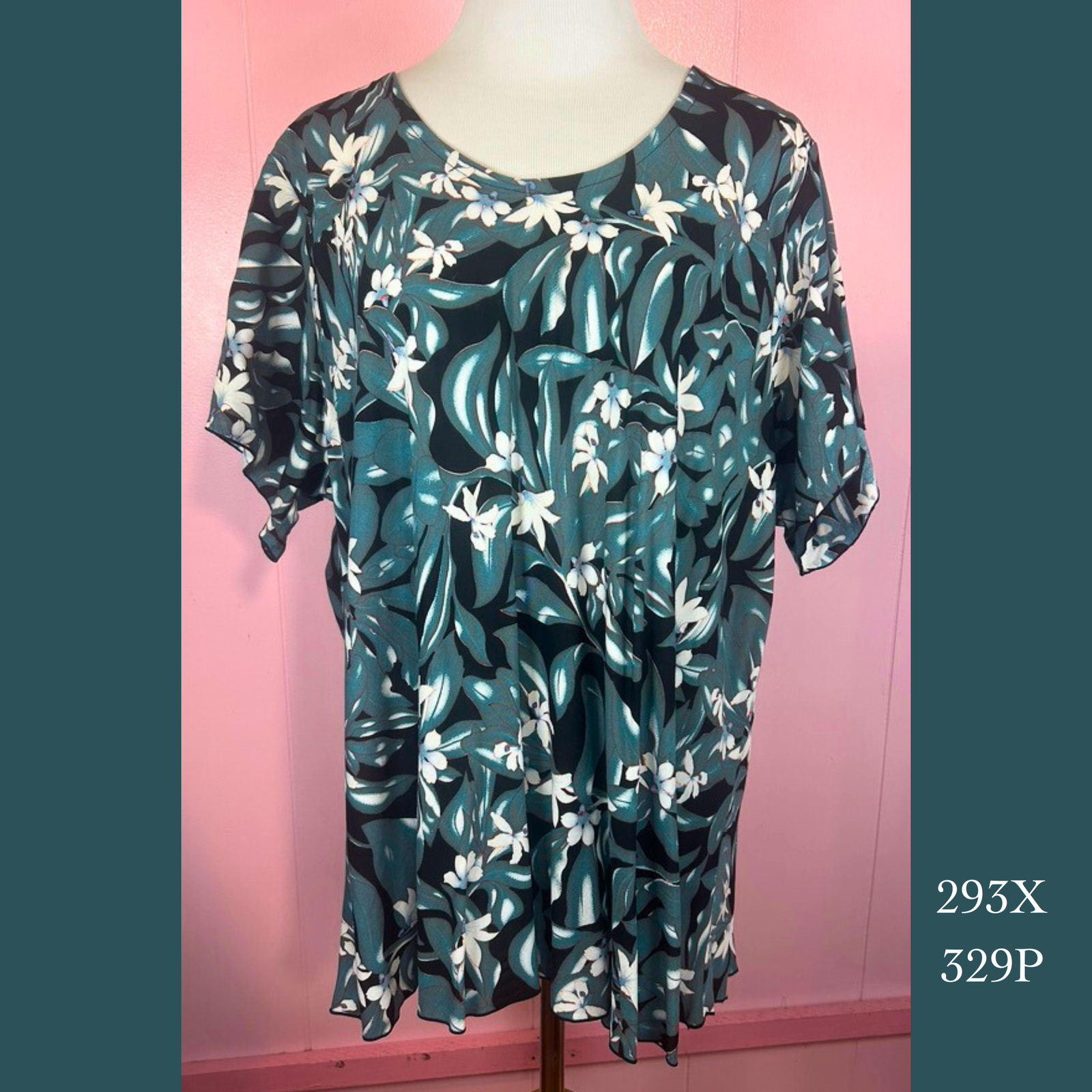 293X - 329P , Sleeved bias cut top plus size