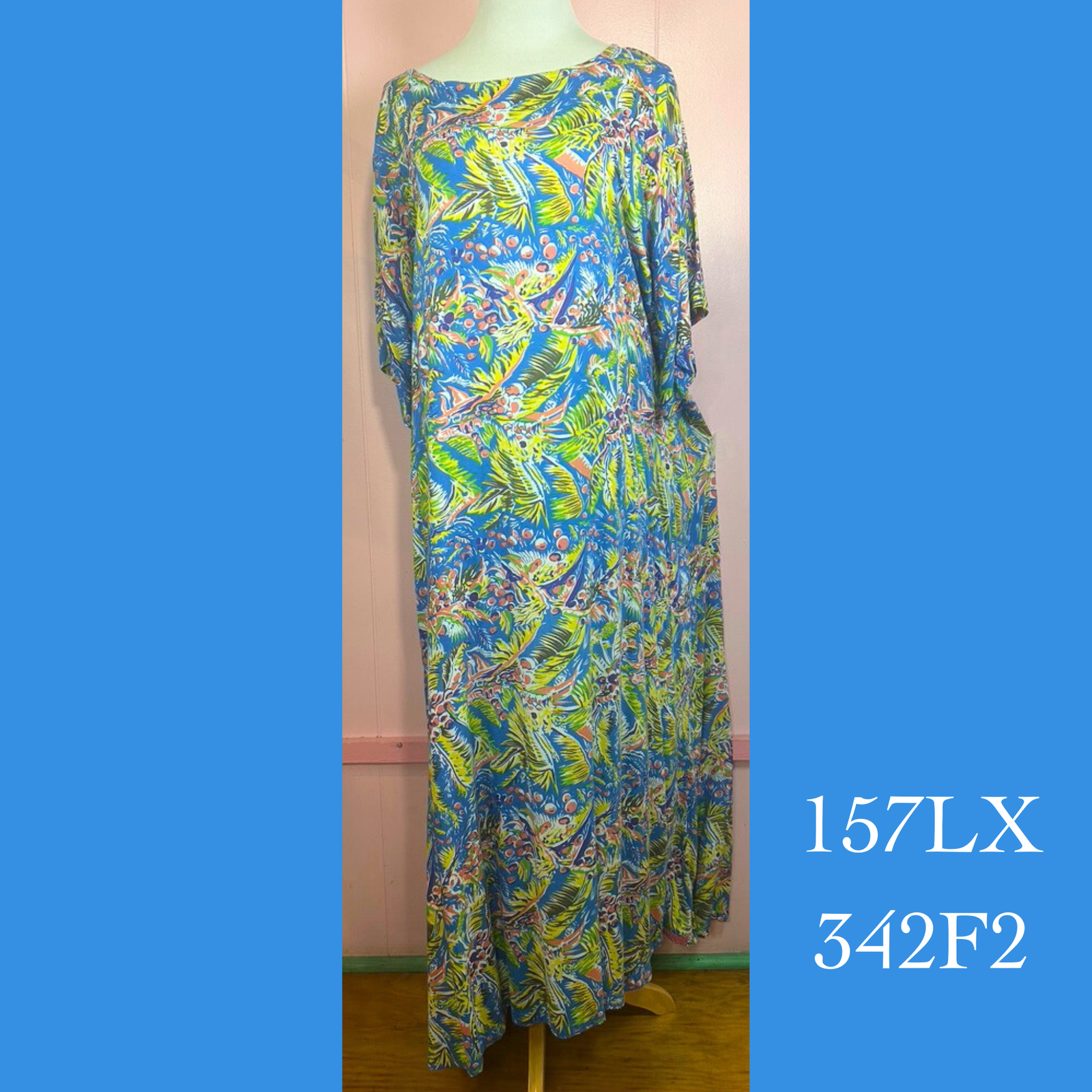 157LX - 342F2, Raglan sleeve dress long plus size